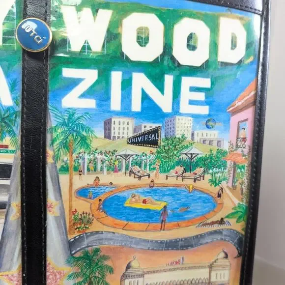 Lutci Vintage Black Hollywood Movies Magazine Anna Silvey Illustration Tote Bag - Picture 9 of 13